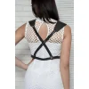 Arkası Çapraz Göğüs Detaylı Ayarlanabilir Vücut Kemer Harness - Brf1269