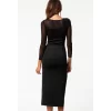 B100775 Uzun Kısa Moda Elbise