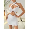 Beyaz Şık Party Fantazi Clup Eğlence Elbisesi 6673