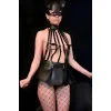 Büstiyer Ve Choker Görünümlü Şık Etek Harness - Brf998