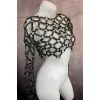 Çapraz Tasarım Uzun Kollu Deri Crop Bağlamalı Büstiyer Harness- Brf1076