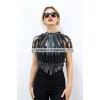 Crop Büstiyer Harness, Deri Göğüs Harness, Gömlek Üzeri Harness - Brf1257