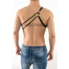 Erkek  Tek Omuz Deri Harness - Erkek  Fantazi İç Giyim - Erkek  Deri Erotik İç Giyim - Brfm14