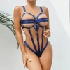 Fantezi Lastik Body Harness Mavi
