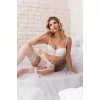 Gelin Set Straplez Sütyen String Ve Jartiyer Takım Ekru (mgp32162)