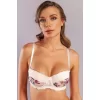 Gitana  Half Push Up Bra,çiçekli Ekru Straplez Konforlu Ve Şık Sütyen