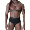Göğüs Ve Halka Detaylı Erkek  Deri Harness - Brfm85