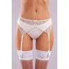 Golshan Gala Lace Garter Belt, Kadın Dantelli Ekru Jartiyer