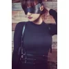 Göz Maskeli Seksi Deri Harness - Brf471
