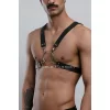 Halka Detaylı X Göğüs Erkek  Harness, Gömlek Kemeri, T-shirt Kemeri, Clubwear - Brfm178