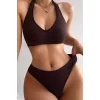 Kadın Kahverengi Seamless Tanga Sütyen Takım