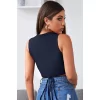 Kadın Lacivert Çapraz Bağlamalı Crop Top Büstiyer