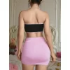 Kadın Pembe Etekli Fiyonk Detaylı Sexy Kostüm 8010