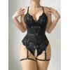 Kadın Siyah Dantelli Fantezi Babydoll