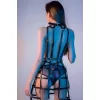 Kafes Tasarımlı Deri Mini Elbise Harness - Brf1243