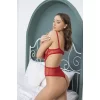 Kalp Desenli Kırmızı Bodysuit