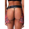Kareli Harness Deri Etekleri Dantel Süslemeli Fantezi Gecelik 51158