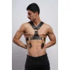 Kelepçeli Erkek  Göğüs Harness, Deri Erkek  Fantezi Harness, Kelepçeli Erkek  Harness - Brfm121