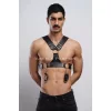 Kelepçeli Erkek  Göğüs Harness, Deri Erkek  Fantezi Harness, Kelepçeli Erkek  Harness - Brfm121