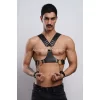 Kelepçeli Erkek  Göğüs Harness, Deri Erkek  Fantezi Harness, Kelepçeli Erkek  Harness - Brfm121
