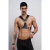 Kelepçeli Erkek  Göğüs Harness, Deri Erkek  Fantezi Harness, Kelepçeli Erkek  Harness - Brfm121
