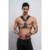 Kelepçeli Erkek  Göğüs Harness, Deri Erkek  Fantezi Harness, Kelepçeli Erkek  Harness - Brfm121