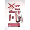 Kırbaç Kelepçe Set, 7li Takım, Ayak - El Kelepçesi, Maske, Ağız Topu - Brf1311