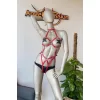 Kırmızı Deri Dansçı Özel Harness