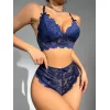 Lacivert Dantelli Fantezi Bralet Sütyen Takımı