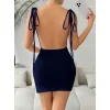 Lacivert Desenli Fantezi Clup Elbisesi 6678