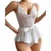 Luz&Pos Arias Closet Beyaz Dantel İşlemeli Kurdelalı Fantezi Tül Babydoll