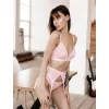 Luz&Pos Arias Closet Beyaz Transparan Fantezi Jartiyer Takım
