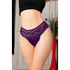Luz&Pos Arias Closet Büyük Beden Bel Kısmı Dantelli Fantezi Mor Tanga String
