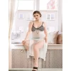 Luz&Pos Arias Closet Büyük Beden Beyaz Tül Fantezi Uzun Yırtmaçlı Gecelik