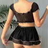 Luz&Pos Arias Closet Büyük Beden Siyah Bolerolu Fantezi Hizmetçi Kostümü