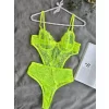 Luz&Pos Arias Closet Çiçek Desenli Yeşil Bodysuit