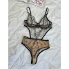 Luz&Pos Arias Closet Desenli Ten Siyah Bodysuit