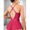 Luz&Pos Arias Closet Fuşya Dantel İşlemeli Kurdelalı Fantezi Tül Babydoll