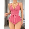 Luz&Pos Arias Closet Gül Kurusu Dantel İşlemeli Kurdelalı Fantezi Tül Babydoll