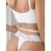 Luz&Pos Arias Closet Kalp Aksesuarlı Dantelli Fantezi Beyaz String Tanga