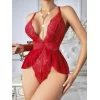 Luz&Pos Arias Closet Kırmızı Dantel İşlemeli Fantezi Body Gecelik