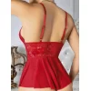 Luz&Pos Arias Closet Kırmızı Dantel İşlemeli Fantezi Body Gecelik