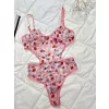 Luz&Pos Arias Closet Öpücük Desenli Pembe Bodysuit