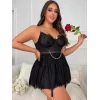 Luz&Pos Arias Closet Özel Tasarım Büyük Beden Fantezi Zincir Detaylı Dantelli Gecelik