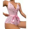 Luz&Pos Arias Closet Pembe Dantel İşlemeli Kurdelalı Fantezi Tül Babydoll