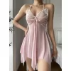 Luz&Pos Arias Closet Pembe Kelebek İşlemeli Tül Fantezi Gecelik