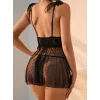 Luz&Pos Arias Closet Siyah Dantel İşlemeli Puantiyeli Tül Fantezi Gecelik