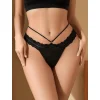 Luz&Pos Arias Closet Siyah Dantelli İp Detaylı Fantezi String Tanga