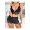 Luz&Pos Arias Closet Siyah Dantelli Şortlu Sütyen Takımı