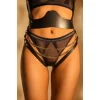Luz&Pos Arias Closet Siyah Zincir Aksesuarlı Fantezi Deri Vücut Harness